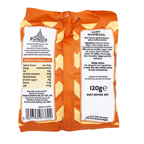 Bonds of London Mint Humbugs Sweets Bags 120g - British Food Supplies