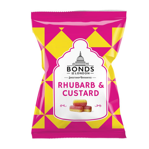 Bonds of London Rhubarb & Custard Sweets Bags 130g - British Food Supplies