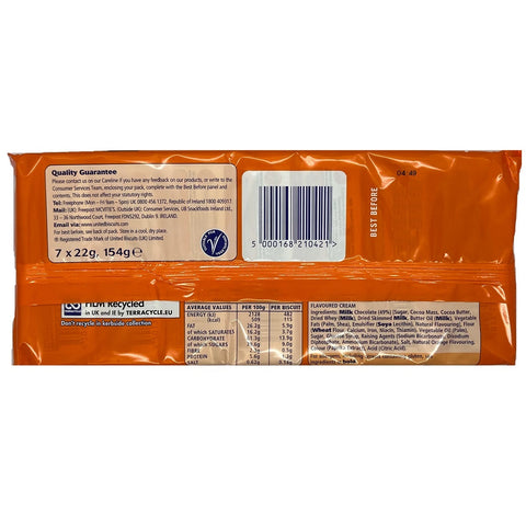 McVitie's Club Orange Biscuit 7pk 154g