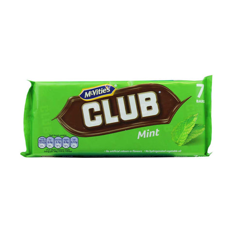 McVitie's Club Mint Chocolate Biscuit Bar 7pk 154g