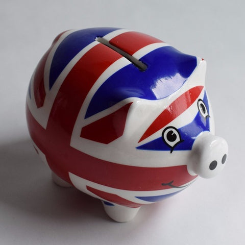 Lesser & Pavey Piggy Bank/Money Pig - Union Jack Design - British Food Supplies